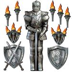 Honoson Medieval Party Decorations Knight Castle Decorations Jointed Suit of Armor Knight Cut Out Castle Decorations for Vbs Birthday Halloween Medieval Renaissance Knight Castle Party(10 Pcs)