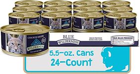 Blue Buffalo Wilderness Mature Grain Free Chicken Pate Wet Cat Food 5.5-Oz (Pack of 24), Brown