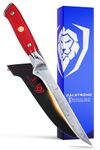 DALSTRONG Boning Knife - 6" - Shogun Series - Damascus - AUS-10V Japanese Super Steel - Crimson Red ABS Handle - w/Sheath