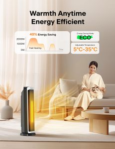 PELONIS 2-in-1 Electric Space Heater – Portable Fan & Heater