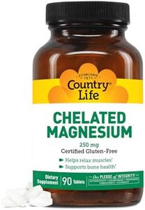 Country Life, Chelated Magnesium 250mg, Supports Bone and Immune Health, Daily Supplement, 90 ct