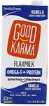 Good Karma Non Dairy Vanilla Flaxmilk (32 oz Carton) Vegan Protein Packed & Lactose Free Plant Based Milk Alternative