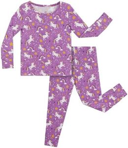 EASWEET Bamboo Viscose Toddler Boys Girls Pajamas 2 Piece Pjs,Unic,3T