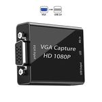 VGA Capture Card, VGA to USB Capture Device with Mic Input Support HD 720P Video for Gaming, Streaming, Teaching, Video Conference, Live Broadcasting