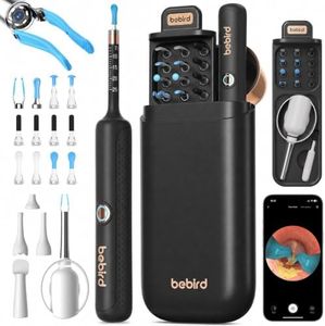 Bebird Earsight Plus R37R Ear Wax Removal Tool Camera, FSA HSA Eligible Items, Smart Ear Cleaner with Painless Visual Tweezers, Flexible Ear Camera Otoscope, Home ENT Cleaning Kit for Family,Black