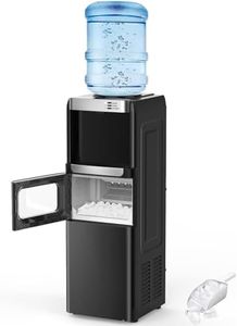 Antarctic Star 3-in-1 Water Cooler Dispenser with Built-in Ice Maker, Hot & Cold Top Loading, Water Dispenser for 5 Gallon Bottle, 33LBS/24H Ice Maker with Child Safety Lock, Black