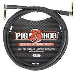 Pig Hog PH6RR High Performance 8mm Right-Angle 1/4" Guitar Instrument Cable, 6 Feet