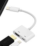 Lightning to HDMI Adapter (2in1)for iPhone Cable for Apple TV for iPad Mini AV Converter Hub Connector 4K Projector Screen Digital Adaptor Charging Connectors Devices Monitor Port Movie Display Videos