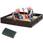Outsunny Kids Outdoor Sandbox with 