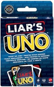 ​Mattel Games Liar’s UNO Card Game for Adults, Kids, Families, Parties & Game Nights, Travel Fun, Outwit Other Players with Bluffing & Trickery