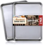 Aluminum 9x13 Baking Sheet Pan (2 Pack), Commercial Quarter Size Rimmed Baking Pans for Oven, Freezer, & Bun Racks, Heavy Duty Baking Sheet Cake Pan, Large Cookie Sheets for Baking & Cooking