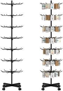 Hypergiant Retail Display Stand 7 Tier Rotating Rack For Store Display Shelves,Jewelry Keyring Socking Hats,Movable Shop Spinner for Toys Show ,Black,Adjustable height