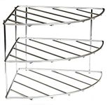 Amtido Plate Rack Kitchen Cupboard Organiser - 3 Tier Stand Holder Storage – Chrome