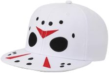 Friday The 13th Big Face Jason Mask White Snapback Hat