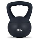 DlandHome Kettlebell Weights Strength Training Kettlebell-Great for Full Body Workout and Strength Training,Easy Grip Handle,PVC Filled with Iron Sand,Black,10lbs