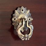 ExclusiveLane 'Peacock' Brass Hand-Etched Carved Door Knocker for Front Door (Pure Brass, 3.5 x 1.2 x 4.3 Inch, 0.4 Kg)