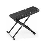 CC CAIHONG Guitar Foot Stool, 6-Position Height Adjustable Guitar Foot Rest Stand with Rubber End Caps and Non-Slip Rubber Pad for Classical, Acoustic, Electric Guitar - Black