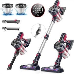 bestyks Aspirateur sans Fil, aspirateur Multifonctionnel bâton et Pliable, Puissance d'aspiration réglable, aspirateur Flexible avec Outils pour Animaux de Compagnie, kit de Voiture, suceurs Plats