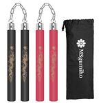 Nunchucks Safe Foam Rubber Training Nunchucks Nunchakus Match with Bearing Ball System and Steel Chain 2PCS for Kids Beginners Adults (BKRE)