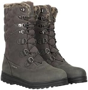 Mountain Warehouse Vostock Womens Snow Boots - Waterproof, Sturdy Grip, Leather, Textile Upper, Thermal, High Traction - Great for Walking in Cold Winter Temperatures Gray Size 9 AU (40 EU)