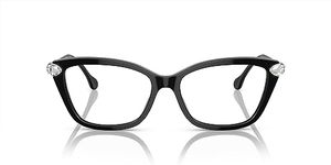 SWAROVSKI Women's Sk2011 Prescription Eyewear Frames, Black/Demo Lens, 55 mm