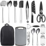 Kyraton Camping Cooking Set 15 Pack, Camping Cookware, Camping Essentials, Portable Camping Kitchen Utensil Set, Ldeal For Backpacking, Barbecuing, Camping And Hiking Trips.