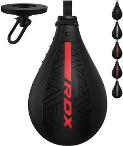 RDX Speed Bag Boxing Ball and Swivel Set, Maya Hide Leather Dodge Striking Mount Kit with Additional Bladder, MMA Muay Thai Punching Workout Kicking Martial Arts Training Home Gym Exercise Speedball