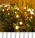 8 Count Solar Lights Outdoor Waterproof IPX5, Solar Garden Lights, Wind Swaying Lights,Firefly Lights Outdoor Solar, Christmas Lights Outdoor, For Yard Lawn Pathway Decoration Lighting,6LED WarmYellow