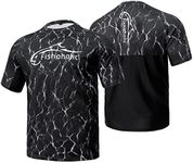 Fishoholic UPF50+ Performance Fishing Shirt - Short Sleeve - Keg Fit - w' Breathable Mesh - Quick Drying Sun Protection (SS-BLKh2o-S)