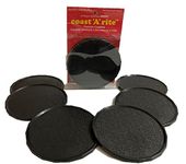 Coast 'A' rite Premium Flexible Coasters.Diameter 10 cms-Set of 6 (Midnight Black)