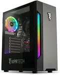 ViprTech Whiteout Gaming PC - AMD Ryzen 5 5600G (12-LCore 4.4Ghz), AMD Radeon RX Vega 7 Graphics, 16GB DDR4 3200, 512GB NVMe SSD, WiFi, RGB, Win 11 Pro, Desktop Computer Black