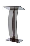 AdirOffice Slanted Speaker’s Podium Lectern 12.5" x 26.8" x 47– Easy to Setup Curved Stand Design for Lectures Recitals Speech & Presentations (Black)