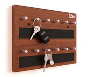 DAS Wall Mounted Home Décor Key Chain Holder/Organizer Key Hooks Classic Walnut (12 Knobs)- Dex