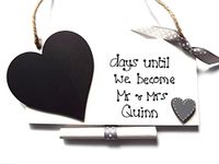 Personalised Countdown to wedding sign Mr & Mrs Engagement gift chalkboard plaque