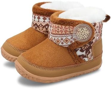 L-RUN Newborn Baby Boys Girls Winter Boots Infant Toddler Winter Warm Crib Booties Shoes Brown 6-12 Months Infants