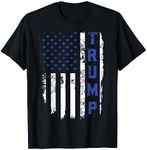 Trump Police Thin Blue Line Republican Cop USA Flag T-Shirt