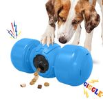 LACCEN Interactive Dog Toy, Rolling Dog Treat Dispenser Slow Feeder, Funny Giggle Dog Puzzle Toy, Reduce Boredom Improve IQ, Dog Treat Toys for Boredom Medium Large Dogs (Blue)