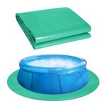 15.8 Ft Swimming Pool Ground Cloth, Round Pool Liner Pad Pool Ground Mat for above Ground Swimming Pools Heavy Duty Pool Ground Mat Protector Pad Pool Tarp