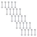 VCMART 25Pcs 16G Stainless Steel Labret Lip Studs Piercing Jewelry Set