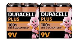 8 x Duracell 9V plus (2 blister packs of 4 batteries) 8 batteries (6LR61/MN1604)