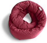 Huzi Infinity Pillow - Versatile Soft Neck Support Scarf Travel Pillow for Sleep in Flight, Airplane, Home, Office - Machine Washable (Burgundy)