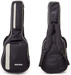 Acoustic and Classical Guitars Gig Bag 3/4 Size (36 inch) by Hola! Music, Deluxe Series with 15mm Padding, Black