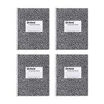 Oxford Spiral Composition Notebooks, 4 Pack, College Ruled Paper, 9-3/4 x 7-1/2 Inches, 80 Sheets, Black Marble Cover (64951)