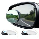 Spurtar Car Blind Spot Mirror, 2 Pack Round Frameless Rear View Mirror Adhesive Waterproof 360° Rotate Adjustable HD Glass Convex Side Mirror for Car SUV Van Truck Universal