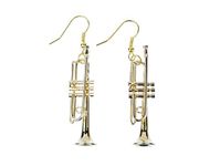 Trumpet Earrings Instrument Miniblings Brass Music Gold Plated Big Band + Box