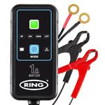 Ring Automotive RSC901-1A Smart Car Battery Charger, 6V & 12V Battery Maintainer - 9 Stage Charger for AGM, Leisure, Lithium, Car, Motorbike and Caravan Batteries, BLACK