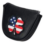 CRAFTSMAN GOLF USA US Flag Clover Leather Black Mallet Putter Cover Headcover