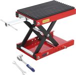 Garveetech Motorcycle Lift Jack - 1200LBS Heavy Duty Scissor Stand with Wide Deck & Safety Pin, Ideal for Dirt Bikes, Atvs, Street Bikes & Cruiser Motorcycles, Thickened Rubber Pad for Stability