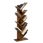 VASAGLE, 8-Tier Floor Standing Tree Bookshelf, with Shelves for Living Room, Home Office, Rustic Brown ULBC11BX