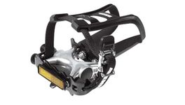 Raleigh - AVR210 - Alloy Pedals with Plastic Toe Clips and Fabric Straps for Hybrid, Trekking and City Bicycles 9/16 Axle in Silver and Black